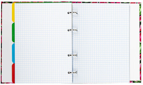 Тетрадь на кольцах А5 175х215 мм, 120 л., твердый картон, с разделителями, BRAUBERG, "Juicy", 404089