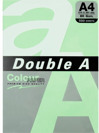 Бумага цветная DOUBLE A, А4, 80 г/м2, 500 л., пастель, светло-зеленая