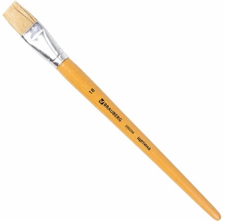 Кисть BRAUBERG, щетина, плоская, № 18, 200206