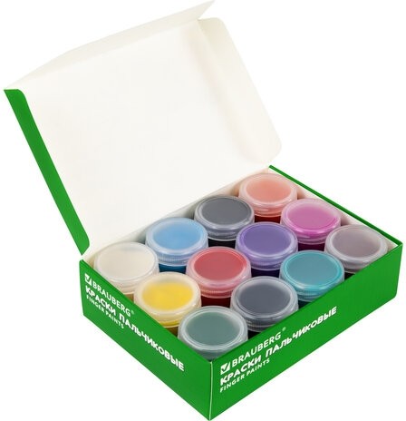 Краски пальчиковые для малышей от 1 года, КЛАССИКА, 12 цветов по 40 мл, BRAUBERG KIDS, 192397