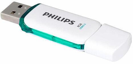 Флеш-диск 8 GB PHILIPS SNOW, разъем USB 3.0, зеленый, FM08FD75B/97