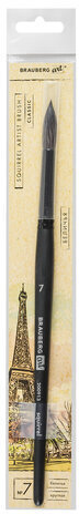 Кисть художественная проф. BRAUBERG ART CLASSIC, белка, круглая, № 7, 200913