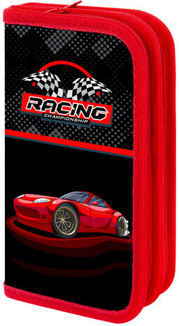 Пенал ПИФАГОР, 2 отделения, ламинированный картон, 19х11 см, "Rocket car", 271536