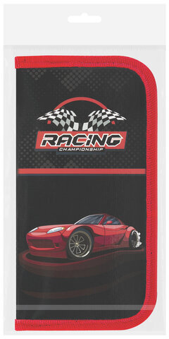 Пенал ПИФАГОР, 2 отделения, ламинированный картон, 19х11 см, "Rocket car", 271536