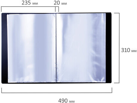 Папка 30 вкладышей BRAUBERG стандарт, черная, 0,6 мм, 221600