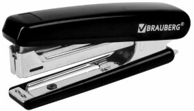 Степлер №10 BRAUBERG &quot;Classic&quot;, до 12 листов, с антистеплером, черный, 222545