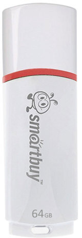 Флеш-диск 64 GB, SMARTBUY Crown, USB 2.0, белый, SB64GBCRW-W