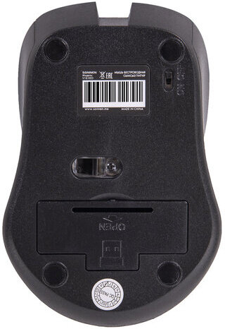 Мышь беспроводная с бесшумным кликом SONNEN V18, USB, 800/1200/1600 dpi, 4 кнопки, красная, 513516