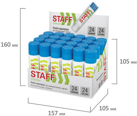 Клей-карандаш STAFF "EVERYDAY", 24 г, 226617