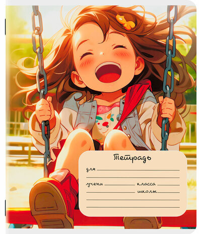 Тетрадь 18 л. ЮНЛАНДИЯ, клетка, обложка картон, GIRLS, 107299