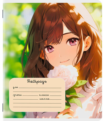 Тетрадь 18 л. ЮНЛАНДИЯ, клетка, обложка картон, GIRLS, 107299