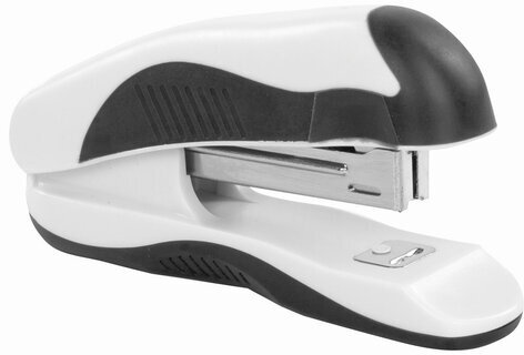 Степлер №10 BRAUBERG "JET PRO", до 12 листов, эргономичный, бело-черный, 228583