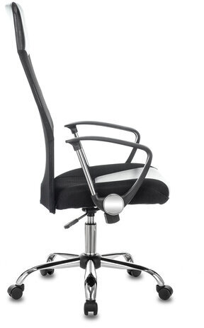 Кресло офисное CH-600SL, хром, ткань-сетка/кожзам, черное, 1380230