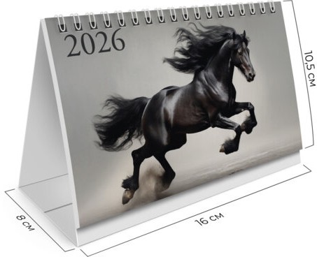 Календарь-домик настольный на гребне с бегунком, 2026 г., BRAUBERG, 160х105 мм, "Символ года", 117268