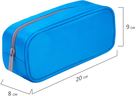 Пенал-косметичка BRAUBERG, мягкий, "KING SIZE BLUE", 20х8х9 см, 229018