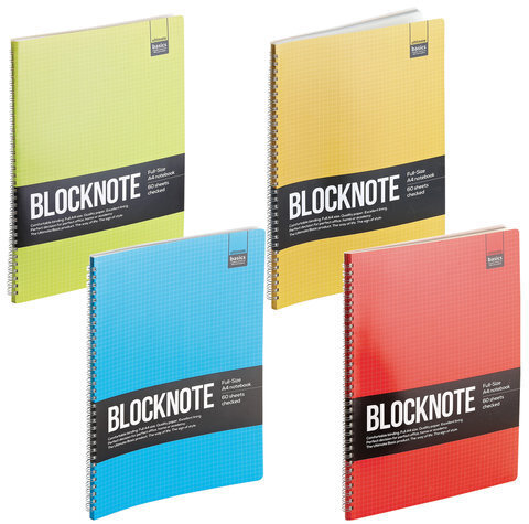 Блокнот БОЛЬШОЙ ФОРМАТ (220х300 мм) А4, 60 л., гребень, ламинированный картон, клетка, Альт, "ACTIVE BOOK", (4 вида), 3-60-483