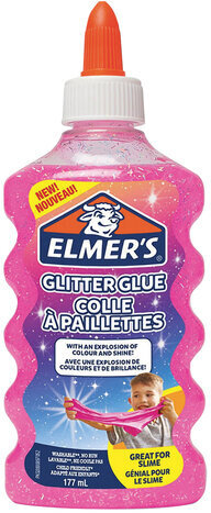 Клей для слаймов канцелярский с блестками ELMERS &quot;Glitter Glue&quot;, 177 мл, розовый, 2077249