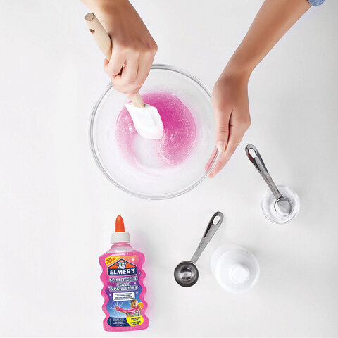 Клей для слаймов канцелярский с блестками ELMERS "Glitter Glue", 177 мл, розовый, 2077249