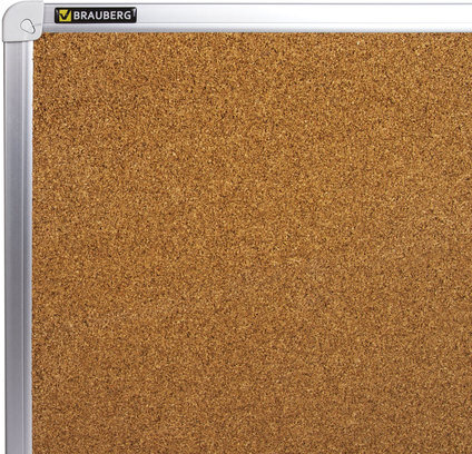 Доска пробковая для объявлений 45х60 см, алюминиевая рамка, ГАРАНТИЯ 10 ЛЕТ, РОССИЯ, BRAUBERG, 231711