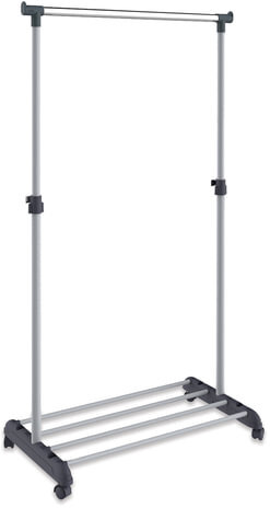 Вешалка для плечиков СН-4345, 1660х860х440 мм, передвижная, пластик/металл, серая/хром
