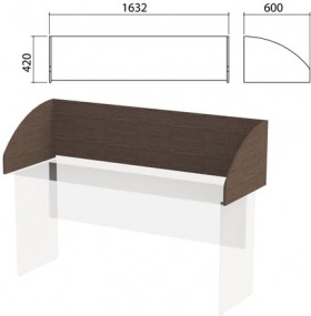 Экран-перегородка &quot;Канц&quot; 1632х600х420 мм, цвет венге/венге (КОМПЛЕКТ С ФУРНИТУРОЙ)