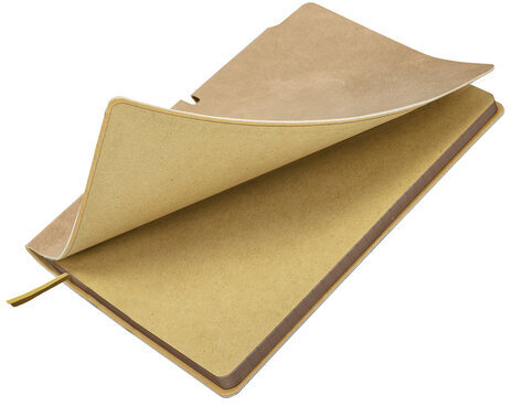 Блокнот А5 (140х200 мм), BRAUBERG "NEBRASKA", под кожу, 80 л., линия, бежевый, 113413