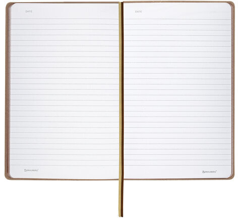 Блокнот А5 (140х200 мм), BRAUBERG "NEBRASKA", под кожу, 80 л., линия, бежевый, 113413