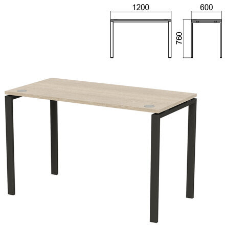 Стол на металлокаркасе "Арго", 1200х600х760 мм, ясень шимо (КОМПЛЕКТ)