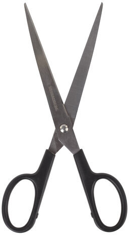 Ножницы BRAUBERG "Standard" 205 мм, черные, классической формы, 2-х сторонняя заточка, 237097