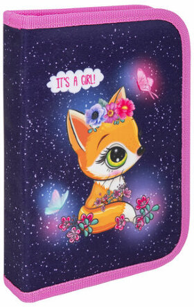 Пенал BRAUBERG, 1 отделение, полиэстер, 21х14 см, &quot;Little fox&quot;, 270709