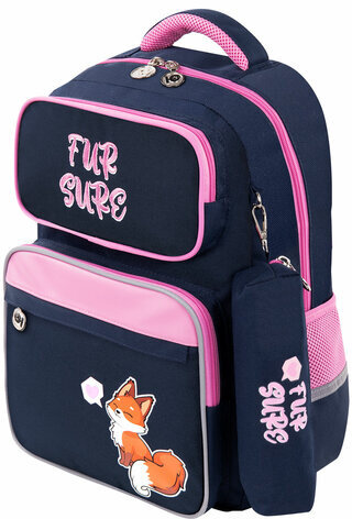 Рюкзак ЮНЛАНДИЯ COMPLETE с пеналом в комплекте, эрго-спинка, "Nice fox", 42х29х14 см, 270664