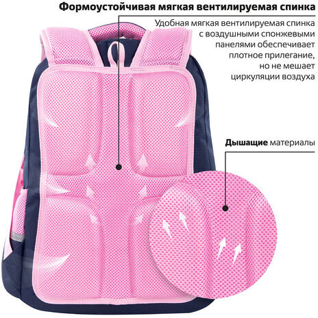 Рюкзак ЮНЛАНДИЯ COMPLETE с пеналом в комплекте, эрго-спинка, "Nice fox", 42х29х14 см, 270664