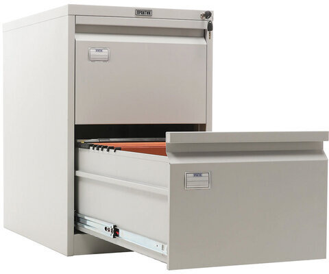 Шкаф картотечный ПРАКТИК "AFC-02", 713х467х630 мм, 2 ящика, для 110 подвесных папок, формат папок Foolscap или A4 (БЕЗ ПАПОК)