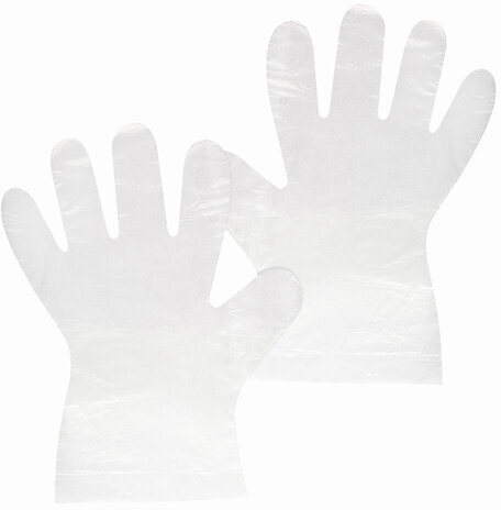 Перчатки полиэтиленовые одноразовые, ОТРЫВНЫЕ, КОМПЛЕКТ 50 пар (100 шт.) размер L, LAIMA, 607355