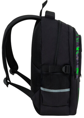 Рюкзак BRAUBERG VIBE, 2 отделения, 5 карманов, "Green car", 40х28х14 см, 272088