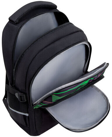 Рюкзак BRAUBERG VIBE, 2 отделения, 5 карманов, "Green car", 40х28х14 см, 272088