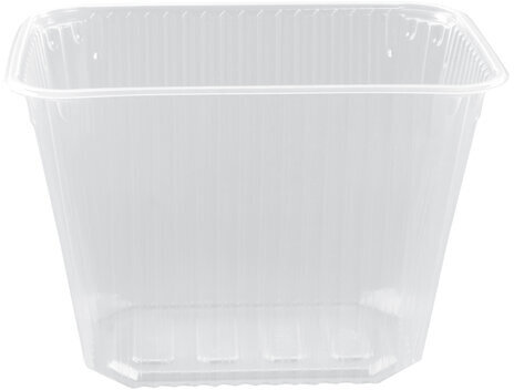 Одноразовый контейнер 2000 мл, КОМПЛЕКТ 100 шт., БЕЗ КРЫШКИ, 186х132 мм прозрачные, ПП, ЮПЛАСТ, ЮУПМ3323