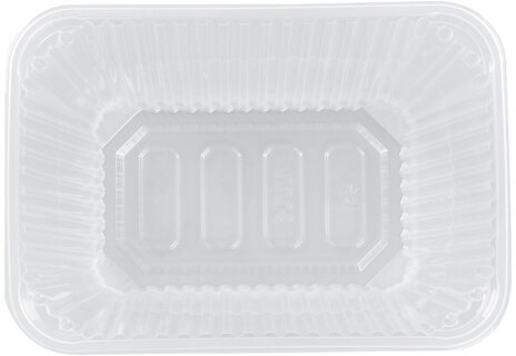 Одноразовый контейнер 2000 мл, КОМПЛЕКТ 100 шт., БЕЗ КРЫШКИ, 186х132 мм прозрачные, ПП, ЮПЛАСТ, ЮУПМ3323