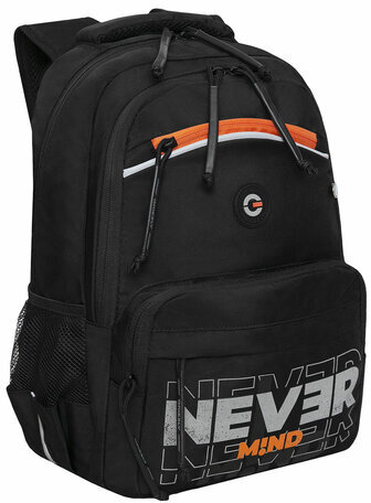 Рюкзак GRIZZLY школьный, анатомическая спинка, 2 отделения, для мальчиков, NEVER MIND, 39х28х19 см, RB-354-4/2