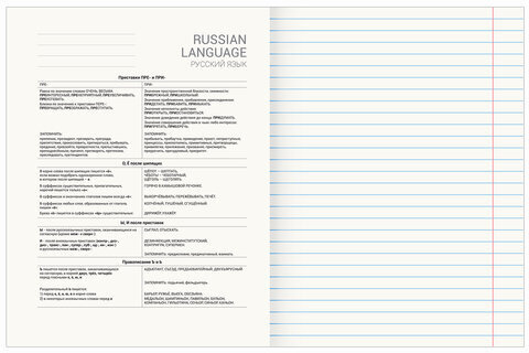 Тетрадь предметная "КЛАССИКА SCIENCE" 48 л., обложка картон, РУССКИЙ ЯЗЫК, линия, подсказ, BRAUBERG, 404815