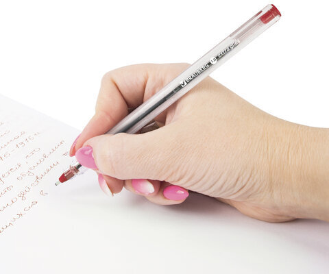 Ручка шариковая масляная BRAUBERG "Extra Glide", КРАСНАЯ, трехгранная, узел 1 мм, линия письма 0,5 мм, 142136