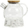 Чайник заварочный 900 мл "Бочонок", жаропрочное стекло, подставка для свечи, сито, DASWERK, 608646