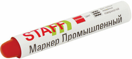 Маркер для промышленной маркировки STAFF ПМ-100 твердый, КРАСНЫЙ, -20 до +40С, 150814