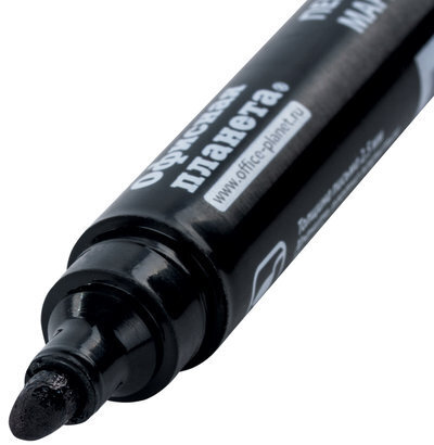 Маркер перманентный (нестираемый) ОФИСНАЯ ПЛАНЕТА, ЧЕРНЫЙ, круглый наконечник 2,5 мм, 151515