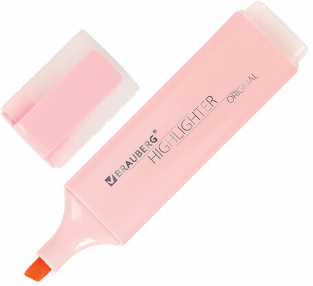 Набор текстовыделителей 6 ЦВЕТОВ, BRAUBERG "ORIGINAL PASTEL", линия письма 1-5 мм, 151698