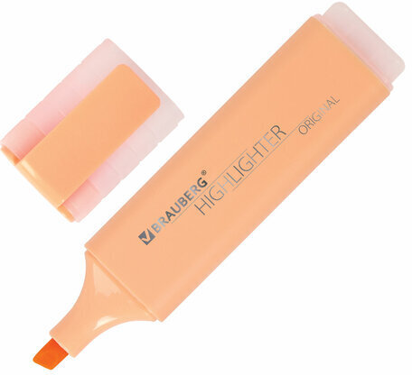 Набор текстовыделителей 6 ЦВЕТОВ, BRAUBERG "ORIGINAL PASTEL", линия письма 1-5 мм, 151698