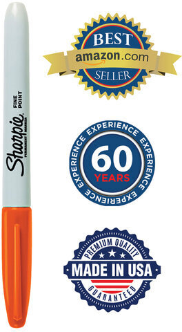 Маркер перманентный SHARPIE (США) ОРАНЖЕВЫЙ, &quot;Fine&quot;, круглый наконечник, 1 мм, 2025036