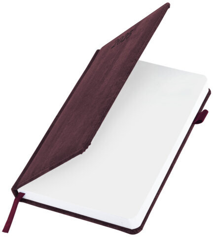 Ежедневник датированный 2025, А5, 138x213 мм, BRAUBERG "Wood", под кожу, держатель для ручки, резинка-фиксатор, бордовый, 115831