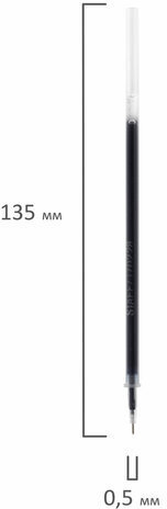 Стержень гелевый STAFF "Basic" GPR-229, 135 мм, СИНИЙ, игольчатый узел 0,5 мм, линия 0,35 мм, 170228