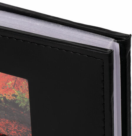 Фотоальбом BRAUBERG "Autumn" на 200 фото 10х15 см, под кожу, бумажные страницы, бокс, черный, 391191